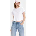 Bílé dámské zkrácené volné tričko Calvin Klein Jeans Calvin Klein bílá 1818479