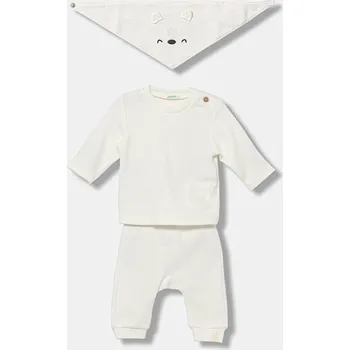 Dětská bavlněná souprava United Colors of Benetton 30THAK018.W.seasonal béžová 01X, vel. 82