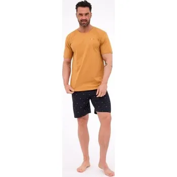 Pánské pyžamo Cornette Fox 2 - bavlna Hořčicová S