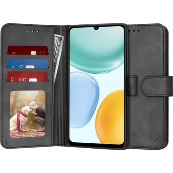 Pouzdro na mobilní telefon Techsuit kniha deníku Honor X5c Plus černá