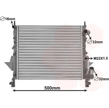 Motor automobilu Chladič, chlazení motoru VAN WEZEL 43002158