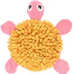 Flamingo Čmuchací kobereček ve tvaru želvičky růžovo-žlutý, s protiskluzem 39 cm