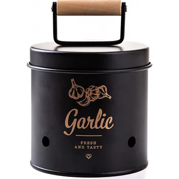 Dóza na potraviny YENNIS | dóza na česnek černá | 12x11 cm | 703799