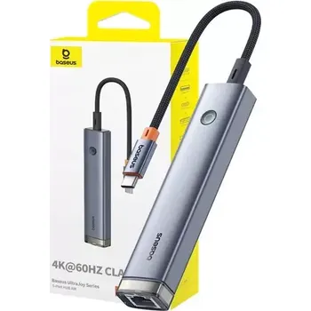 Notebook Baseus B00052801811-03 UltraJoy HUB AIR USB-C na 1x HDMI + 2x USB3.0 + 1x USB-C + 1x RJ45 šedá (B00052801811-03)