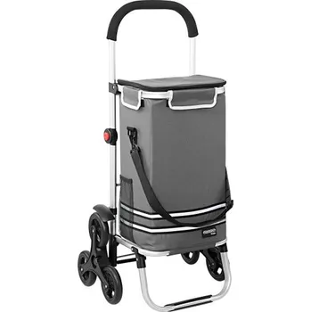 Nákupní taška FurniGO Nákupní vozík 2v1 - šedý