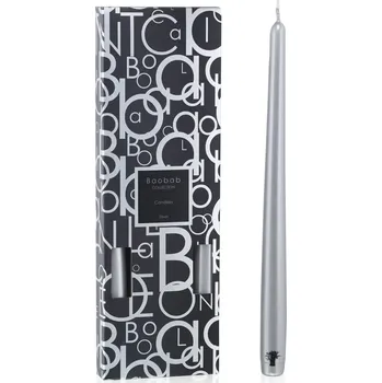 Baobab Collection, Svíčky Candela stříbrné, 4 ks - Formadore