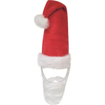 Čepice Santovská čepice s vousy, obvod 60 cm, délka čepice 70 cm, délka vousů 25 cm