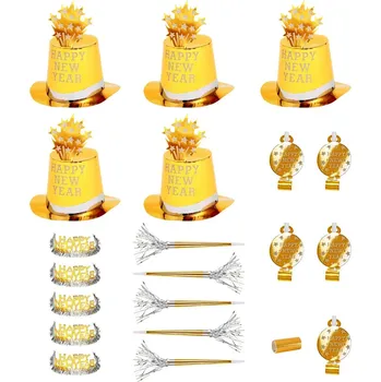 WIDMANN Papírový novoroční párty set na Silvestra pro 10 osob zlatý