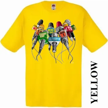 Pánské tričko levne-bavlnene-tricko-potisk-mikrofony-superstar Barva: Yellow - žlutá, velikost: XS