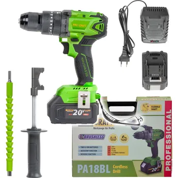 Aku vrtací šroubovák s příklepem Procraft PA18BL 1 baterie