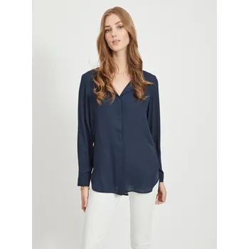 Dámská halenka Tmavě modrá halenka VILA Lucy Vila Clothes modrá | bílá 1306351