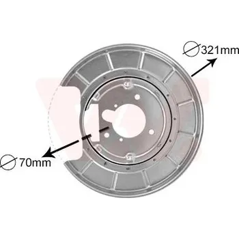 Brzdový kotouč Ochranný plech proti rozstřikování, brzdový kotouč VAN WEZEL 4047373
