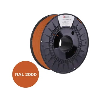Filament Filament C-TECH PREMIUM LINE, TPU 90A, flexibilní, žlutooranžová, RAL2000, 1,75mm, 1kg