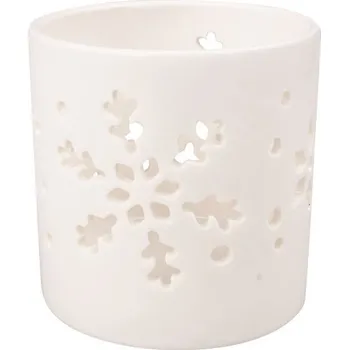 Svícen Svícen vločka z keramiky 7 x 7 cm