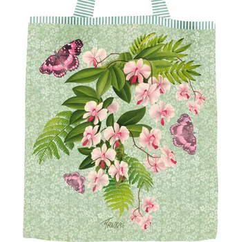 Nákupní taška Plátěná nákupní taška, Orchideje milují motýli ve světlém