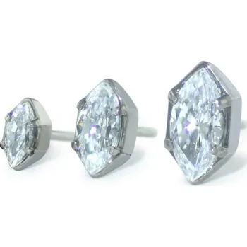 Piercing Neometal Titanová bezzávitová koncovka Neometal Marquise Cut Prong Set Gem Velikost koncovky: 3 mm