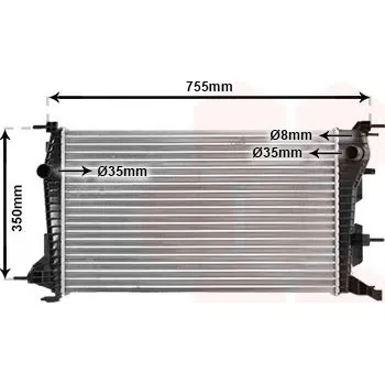 Chladič motoru Chladič, chlazení motoru VAN WEZEL 43002460