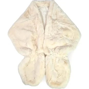 Classic Scarf Dámská smetanová chlupatá štola, límec na bundu na kabát i na ples na šaty, pléd přes ramena