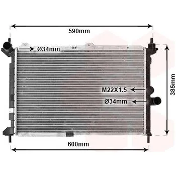 Chladič motoru Chladič, chlazení motoru VAN WEZEL 37002266