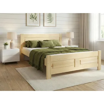 Postel Manželská postel Elza 180x200, Odstín: Borovice přírodní