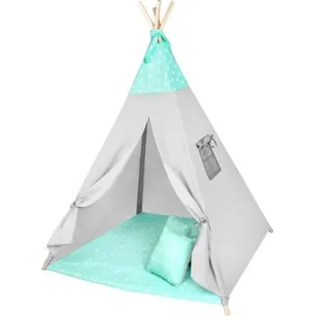 Dětský stan dětský stan Tipi Wigwam Stars tyrkys maxy