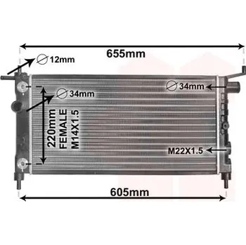 Chladič motoru Chladič, chlazení motoru VAN WEZEL 37002184