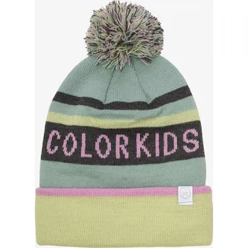 Čepice Color kids čepice s bambulí zeleno - růžová OBVOD: 54
