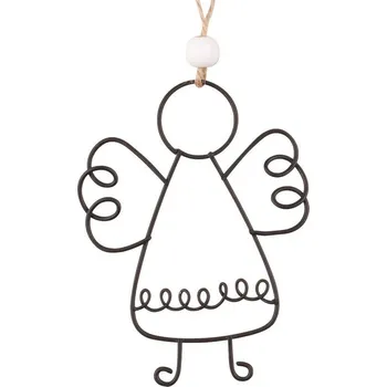 Vánoční dekorace Anděl kovový na zavěšení 8 x 11 x 0,3 cm