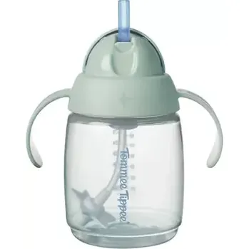 Tommee Tippee Tréninkový Netekoucí Hrnek s brčkem se závažím, 240 ml, od 6m+, zelený (448003)