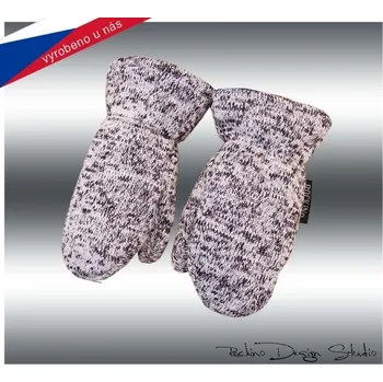 Rukavice ROCKINO Dětské rukavičky s palečkem ze svetroviny, černobílé Velikost: vel.3