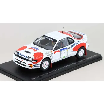 autíčko Toyota Celica Gt4 Turbo 4wd St185 Team Castrol N 1 1992 1:24 - Hachette časopis s modelem Toyota Celica GT 4 No.1 Rally New Zealand - kovový model auta