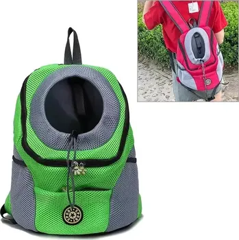 Psí batoh TopTechnology Batoh pro psa a kočku na cesty, přední taška, dvou ramenný, velikost S (zelená)