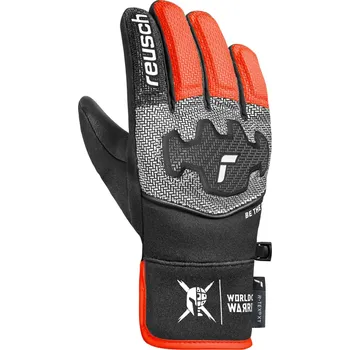 Reusch Worldcup Warrior Prime R-TEX® XT Junior - black/silver/fluo red 6,5