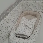 Pro útulný domov Sada do postýlky 3 dílná Růžičky s ecru béžovou