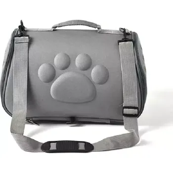 Taška pro psa a kočku TopTechnology Přenosná prodyšná skládací taška pro domácí zvířata (Kočky a psi), velikost: 52×27×28 cm (Šedá)