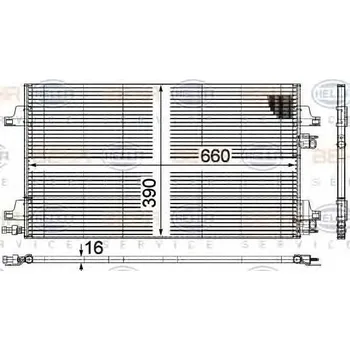 Výparník klimatizace BEHR HELLA SERVICE Kondenzátor klimatizace BHS 8FC 351 301-641