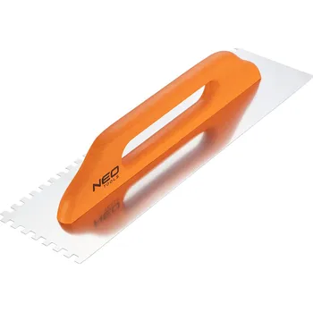 Zednické hladítko NEO TOOLS Hladítko se zuby, 480 x 128 mm, zub 8 x 8 x 8 mm, dřevěná rukojeť