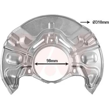 Brzdový kotouč Ochranný plech proti rozstřikování, brzdový kotouč VAN WEZEL 5398371