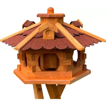 Krmítko pro ptáky - červená střecha (ptačí budka )