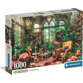 Clementoni - Puzzle 1000 Skleníková knihovna