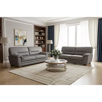 Sedací souprava Askont Lagos: Celokožená pohovka 3+2 anthracit