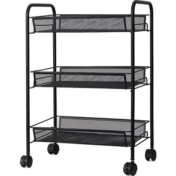 regál Verk 27239 Regál na kolečkách, 3 police černá