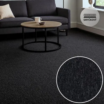 Koberec Koberec metráž LYON černá /AB 78 Označení šíře role: 4 m