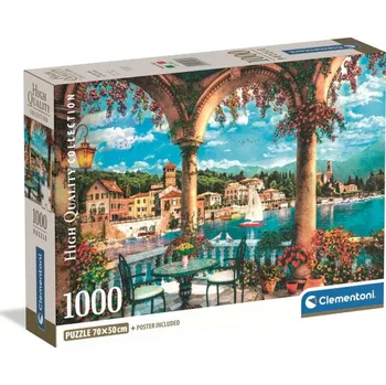 Puzzle Clementoni - Puzzle 1000 Balkónový výhled na jezero Como