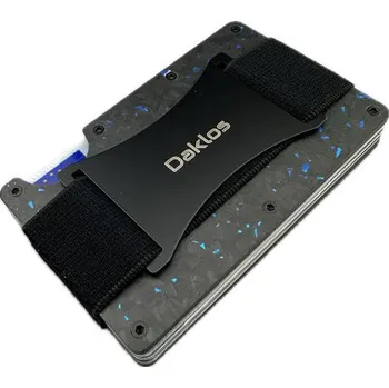 Peněženka DAKLOS Carbon RFID karbonová mini peněženka - černomodrá