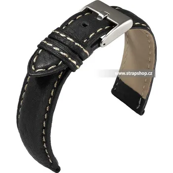 Řemínek na hodinky Řemínek k hodinkám EULIT Imola Sewn černá (10) 20 mm