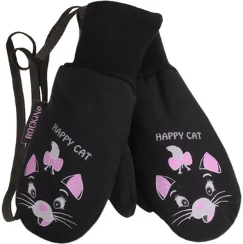 Rukavice ROCKINO Softshellové rukavice s palečkem černé, kočička Velikost: vel.1