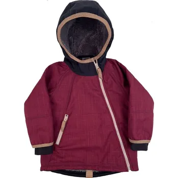 Kojenecká bunda LITTLE THINGS softshellová bunda se šikmým zipem vínová vel. 1-3 roky