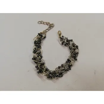 Náramek Náramek s korálky - kobalt lesklý - délka 17-22 cm