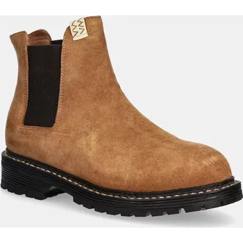 Pánská zimní obuv Semišové kotníkové boty Visvim GORNERGRAT MID-FOLK, 44/44.5, hnědá, 88X